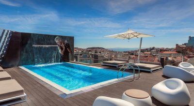 lisbon itinerary 3 days - Hotel HF Fenix Music best hotel lisbon swimming pool rooftop